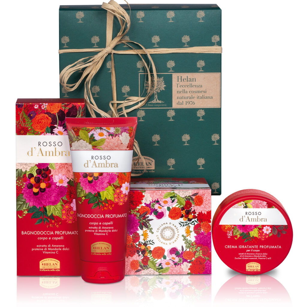 Trattamento Corpo Rosso d'Ambra, kit regalo – Helan, bagnodoccia 200 mL + crema 200 mL