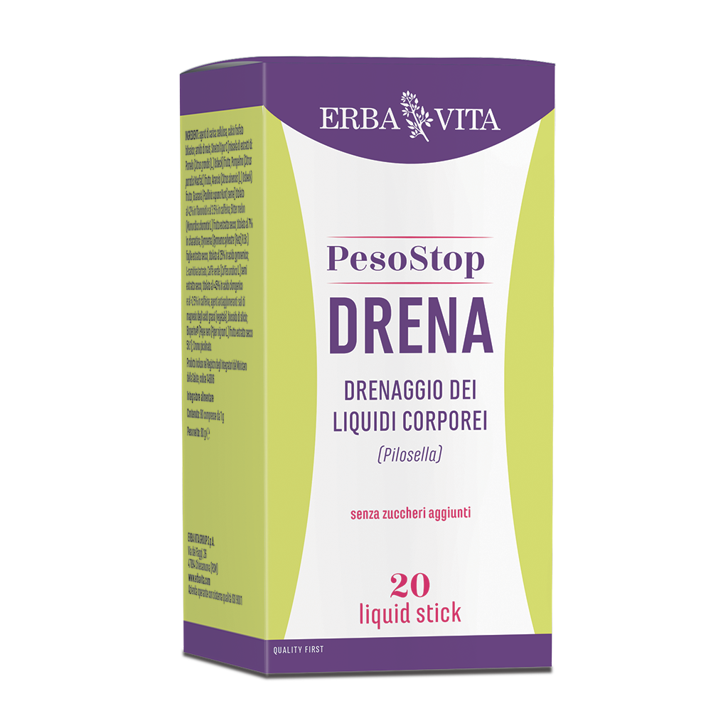 PesoStop Drena – Erba Vita, 20 stick liquidi