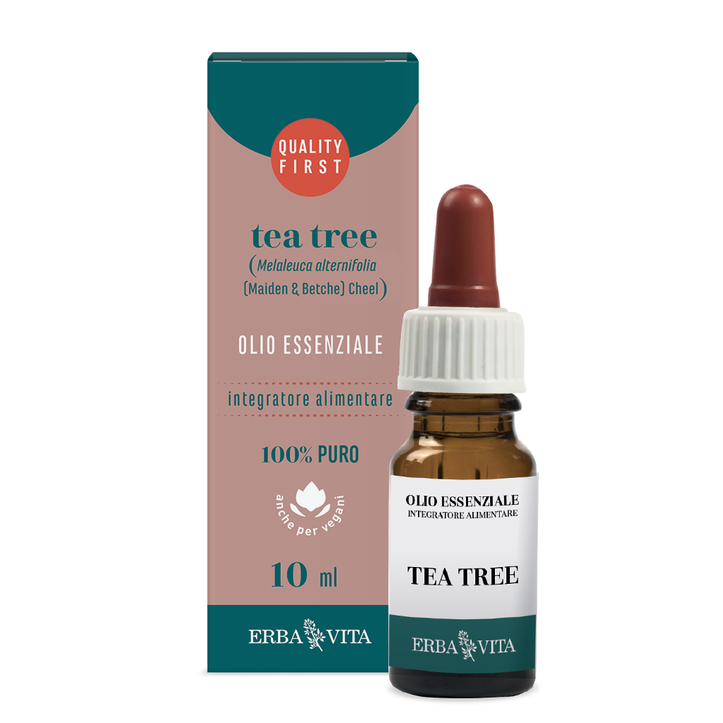 Olio essenziale Tea tree – Erba Vita, flacone contagocce 10 ml