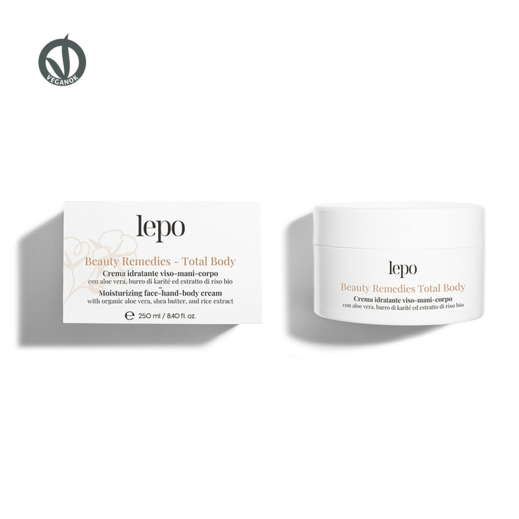 Beauty Remedies Total Body crema viso-mani-corpo – Lepo, vaso in vetro 250 ml